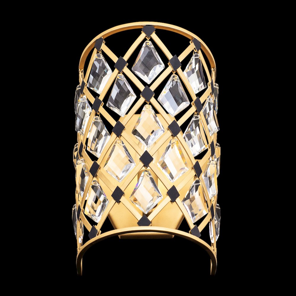 Windsor 1-Lt Crystal Sconce - French Gold/Matte Black. Picture 8