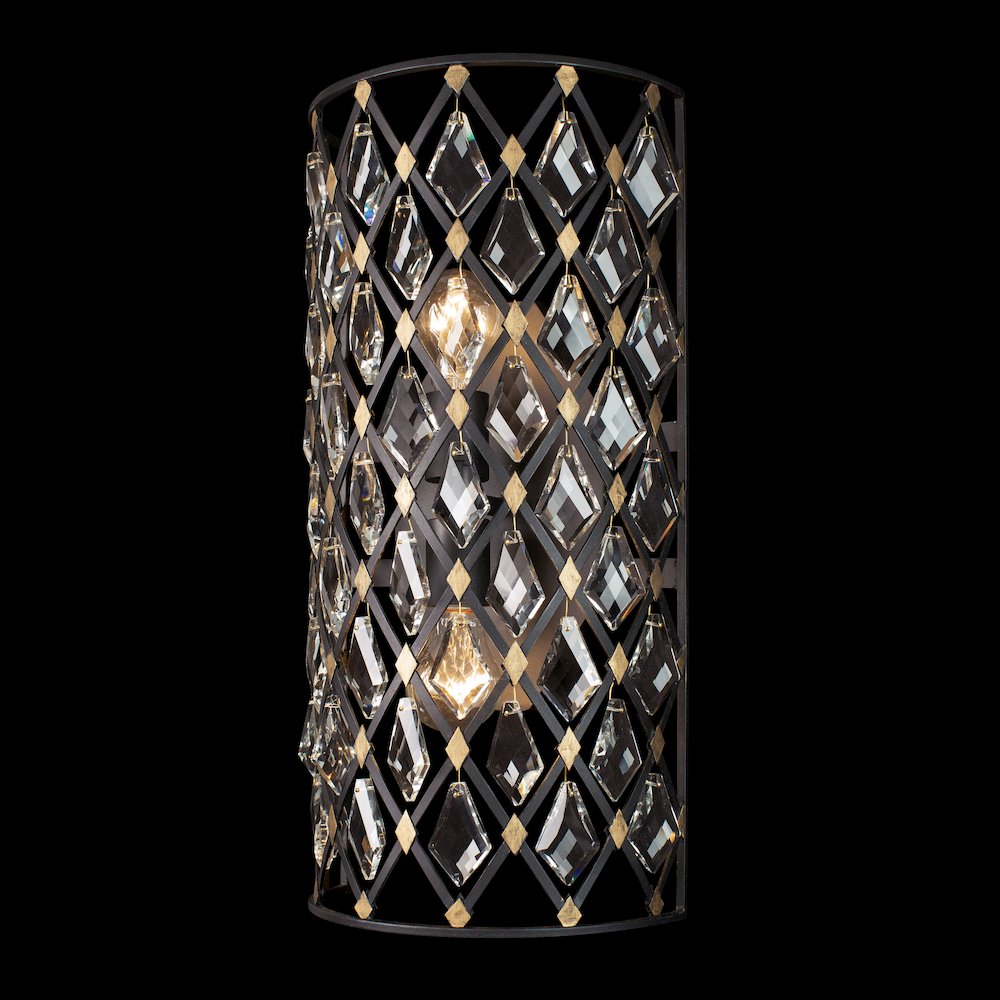 Windsor 2-Lt Crystal Sconce/Bath - Carbon/Havana Gold. Picture 2