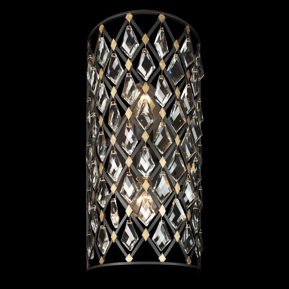 Windsor 2-Lt Crystal Sconce/Bath - Carbon/Havana Gold. Picture 3