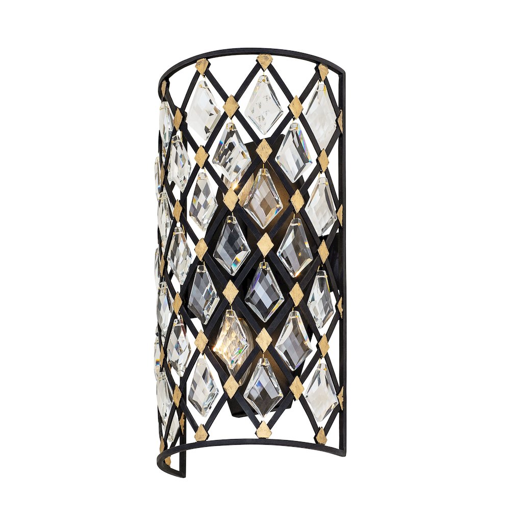 Windsor 2-Lt Crystal Sconce - Carbon/Havana Gold. Picture 5