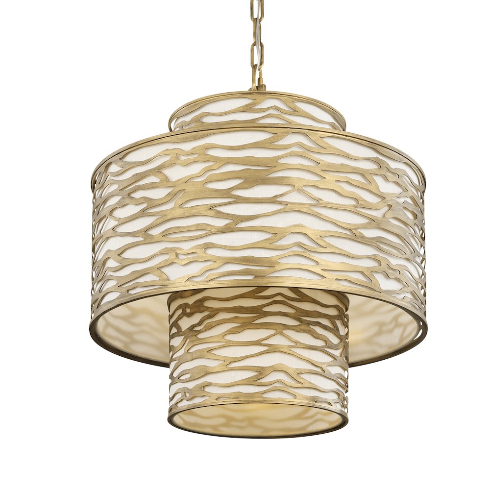 Kato 4-Lt 3-Tier Pendant - Havana Gold. Picture 1