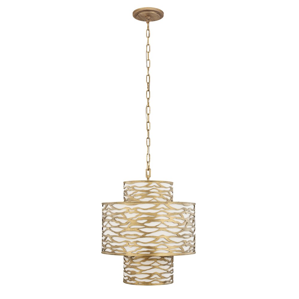 Kato 4-Lt 3-Tier Pendant - Havana Gold. Picture 2