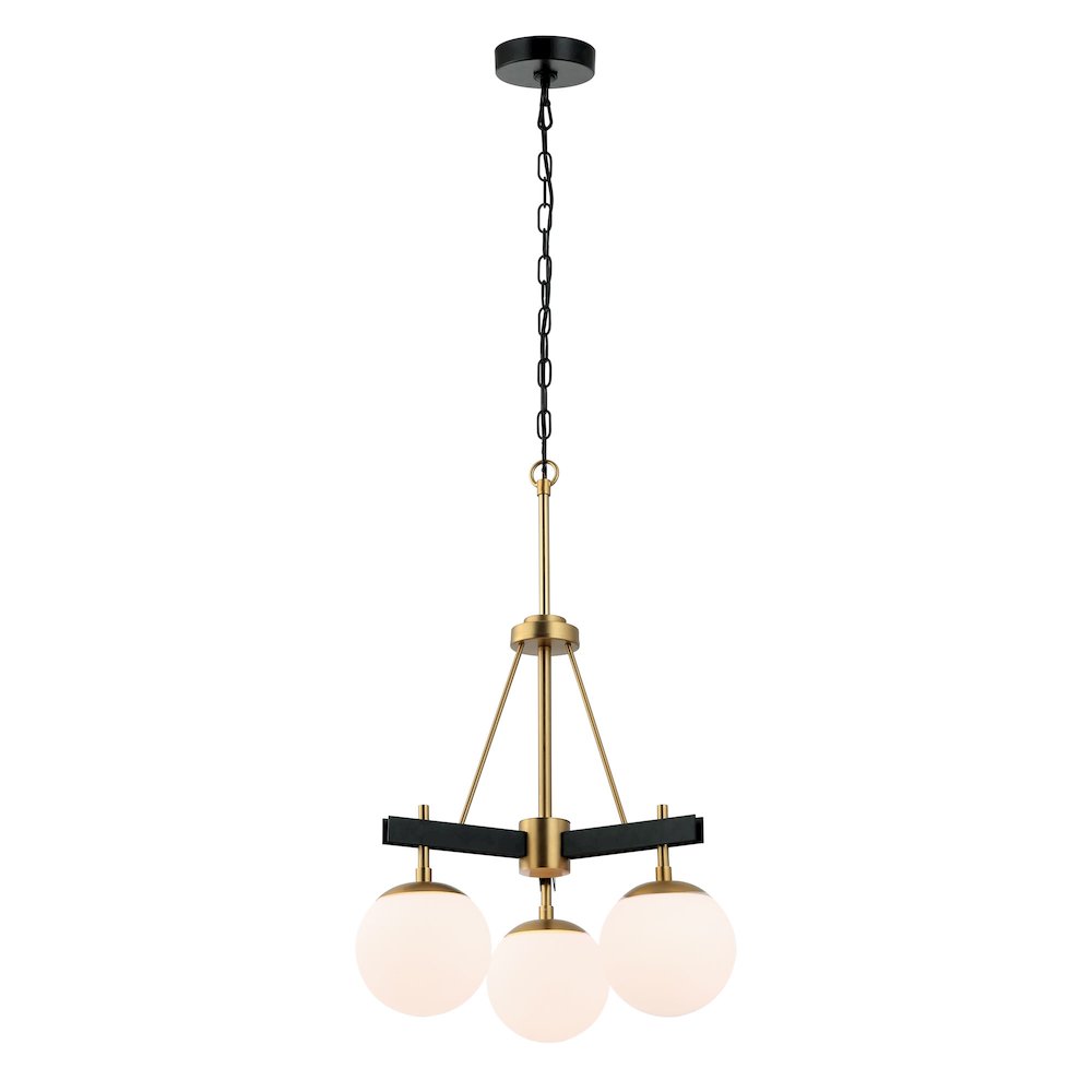 Allie 3-Lt Chandelier - Black/Satin Brass. Picture 1