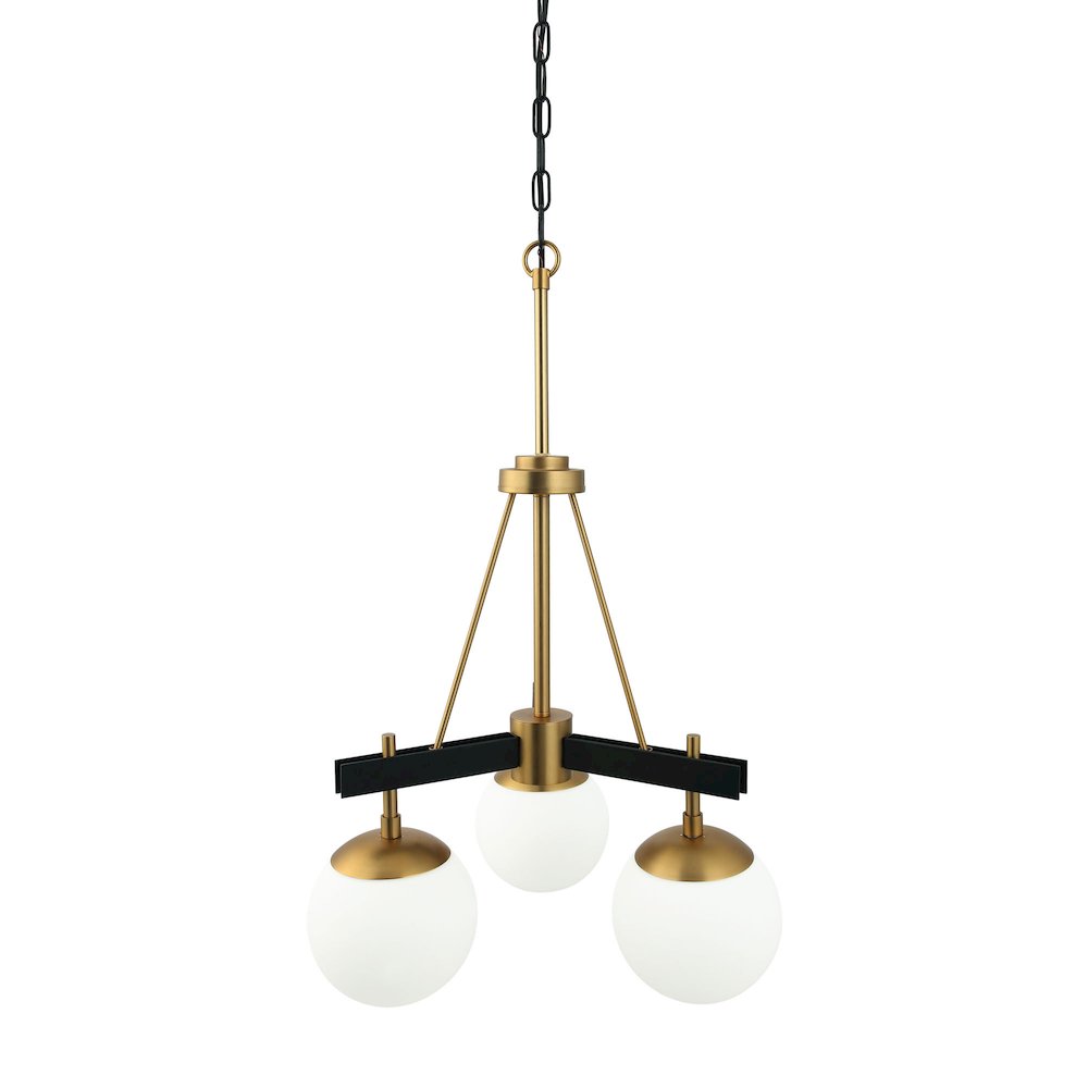 Allie 3-Lt Chandelier - Black/Satin Brass. Picture 3