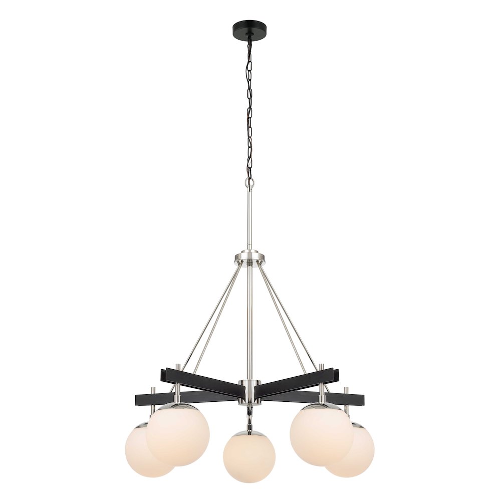 Allie 5-Lt Chandelier - Black/Polished Nickel. Picture 1