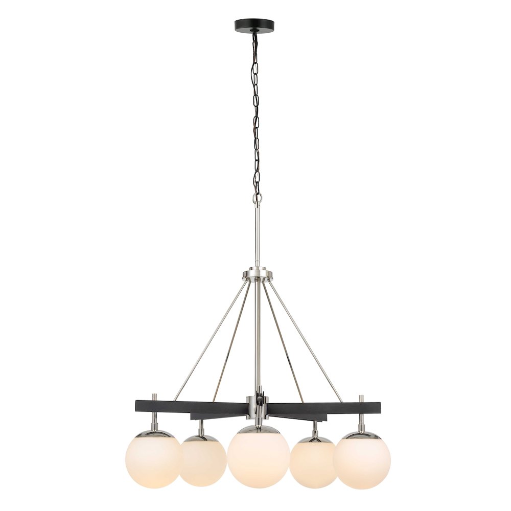 Allie 5-Lt Chandelier - Black/Polished Nickel. Picture 2
