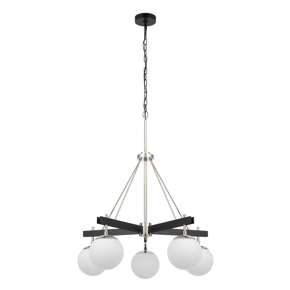 Allie 5-Lt Chandelier - Black/Polished Nickel. Picture 4