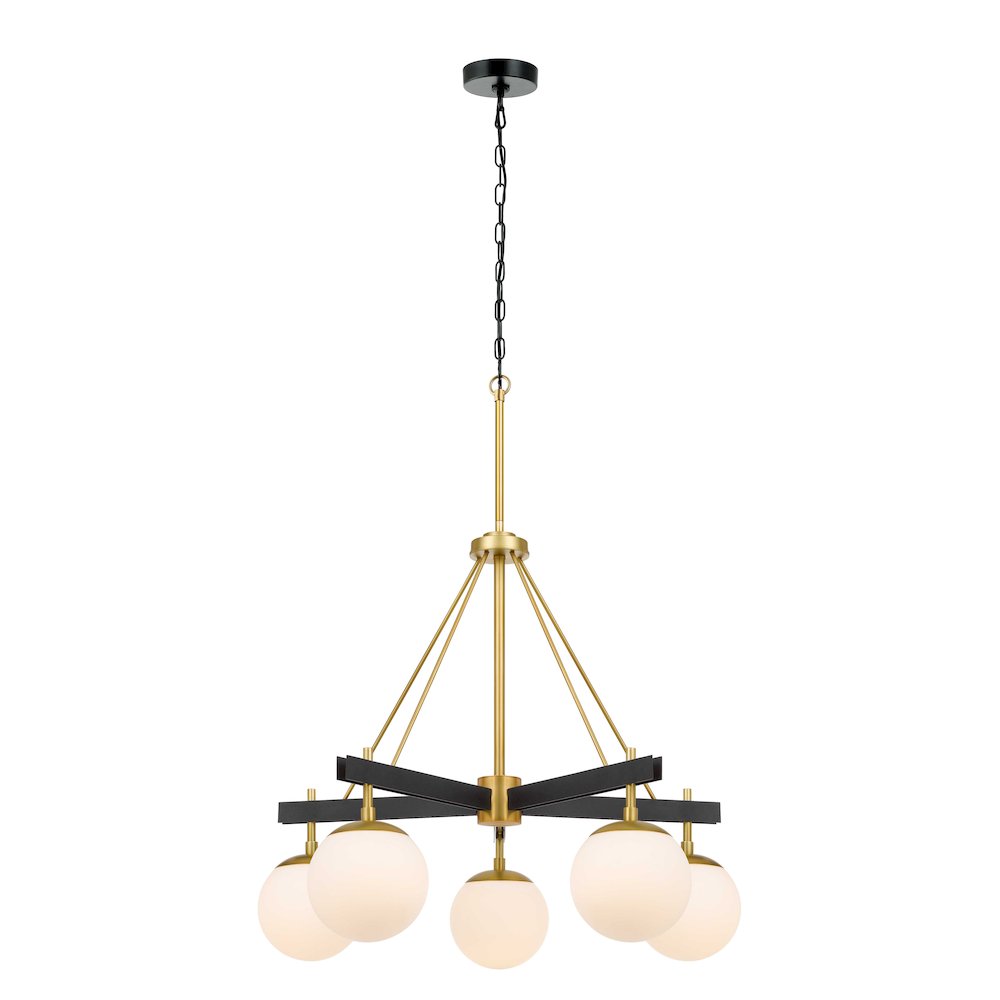 Allie 5-Lt Chandelier - Black/Satin Brass. Picture 1
