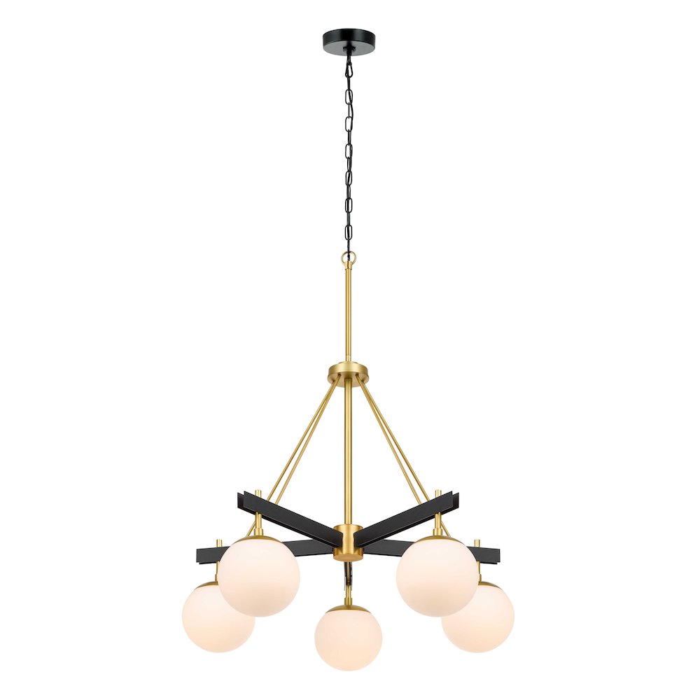 Allie 5-Lt Chandelier - Black/Satin Brass. Picture 3