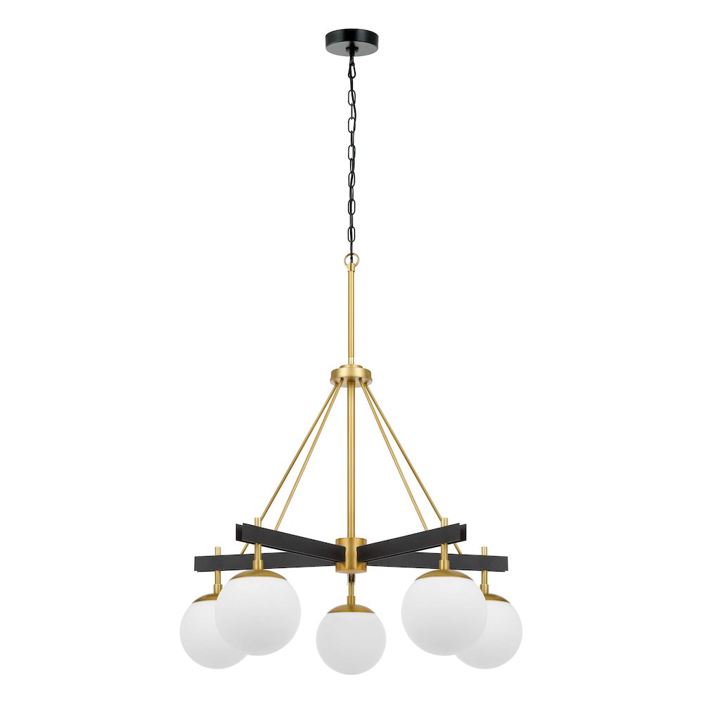 Allie 5-Lt Chandelier - Black/Satin Brass. Picture 4