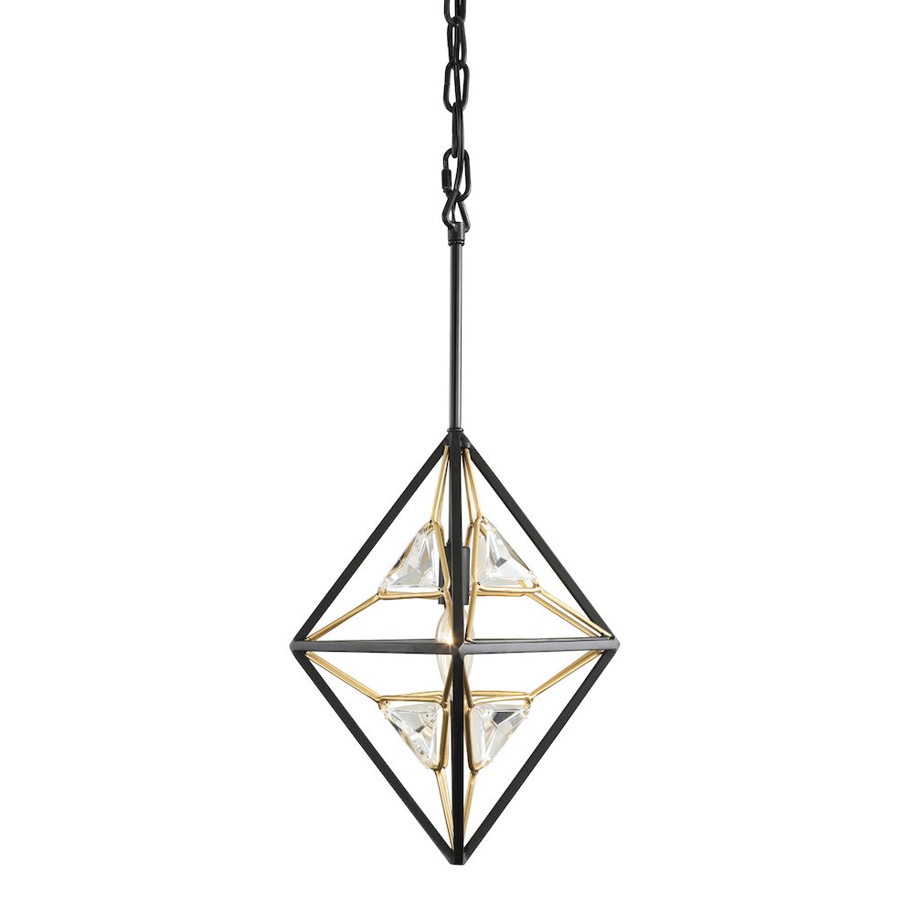 Marcia 1-Lt Mini Pendant - Matte Black/French Gold. Picture 3
