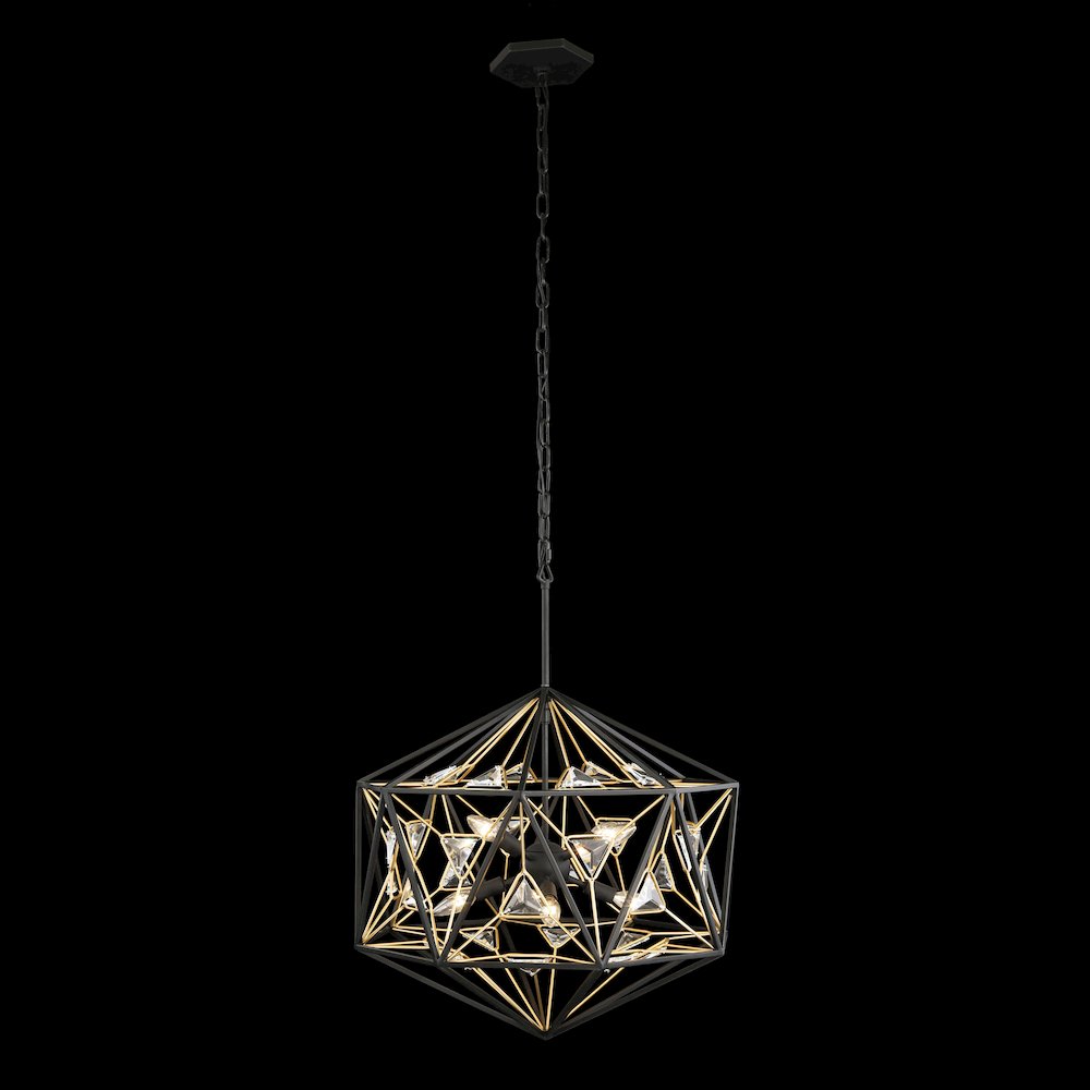 Marcia 8-Lt Orb Pendant - Matte Black/French Gold. Picture 7