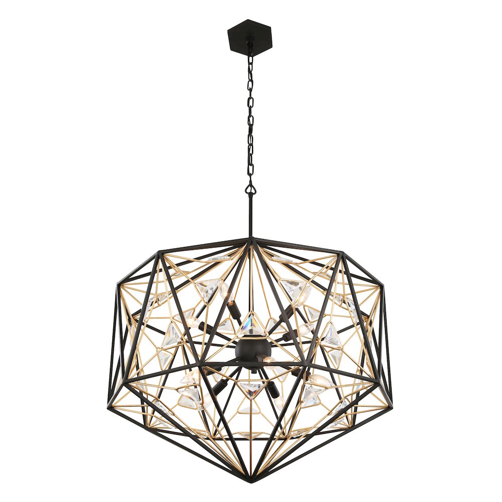 Marcia 10-Lt Pendnat - Matte Black/French Gold. Picture 3