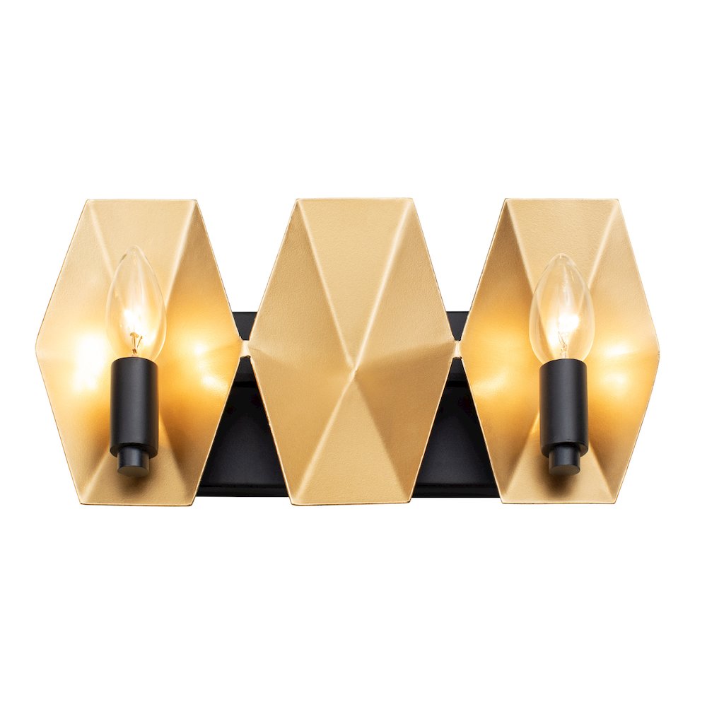 Malone 2-Lt Bath - Matte Black/French Gold. Picture 4