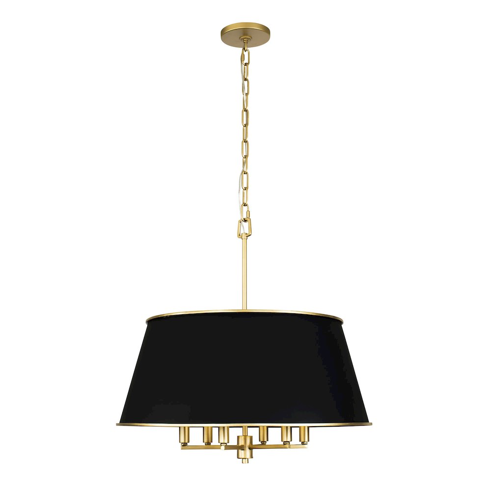 Coco 6-Lt Pendant - Matte Black/French Gold. Picture 3