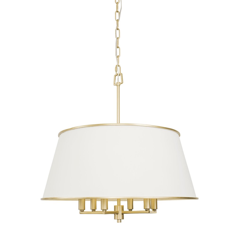 Coco 6-Lt Pendant - Matte White/French Gold. Picture 1