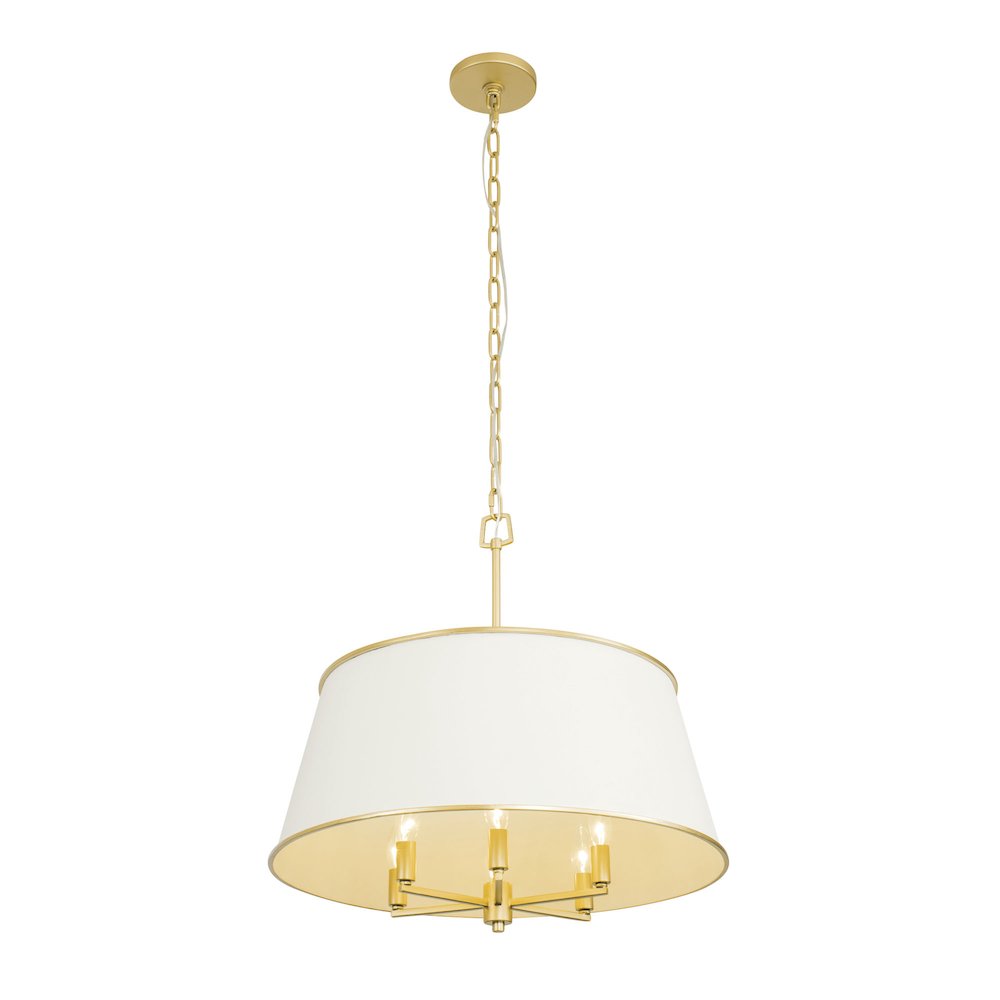 Coco 6-Lt Pendant - Matte White/French Gold. Picture 2