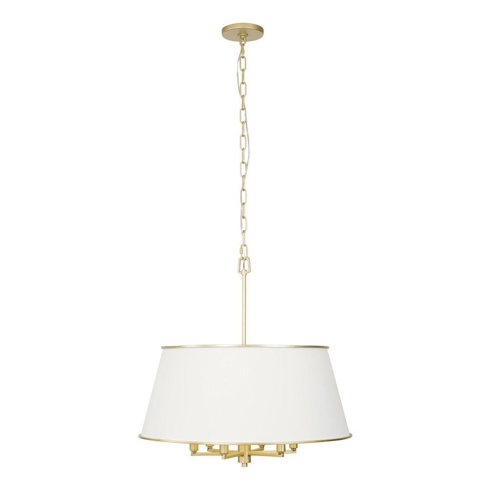 Coco 6-Lt Pendant - Matte White/French Gold. Picture 4