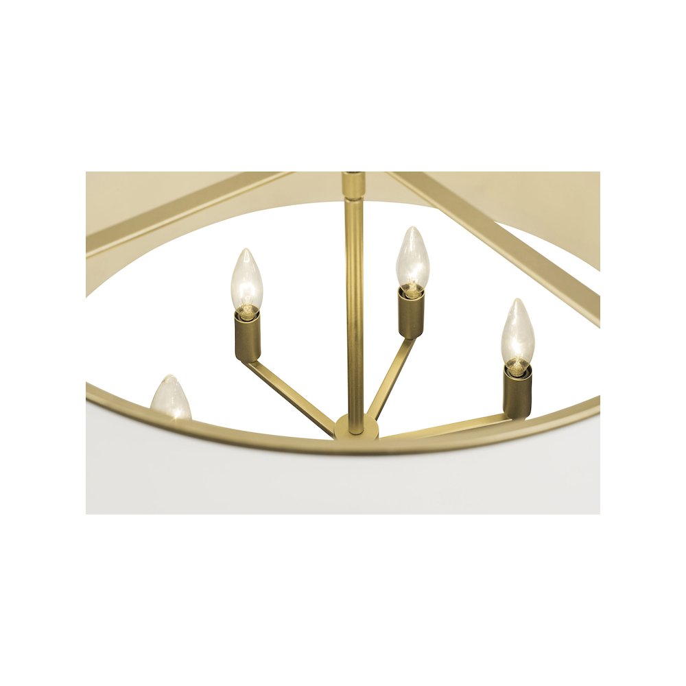 Coco 6-Lt Pendant - Matte White/French Gold. Picture 7