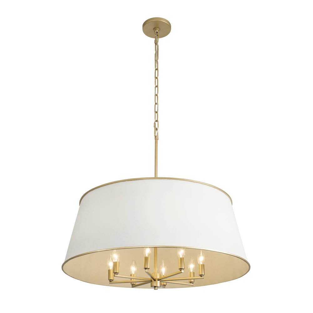 Coco 8-Lt Pendant - Matte White/French Gold. Picture 3