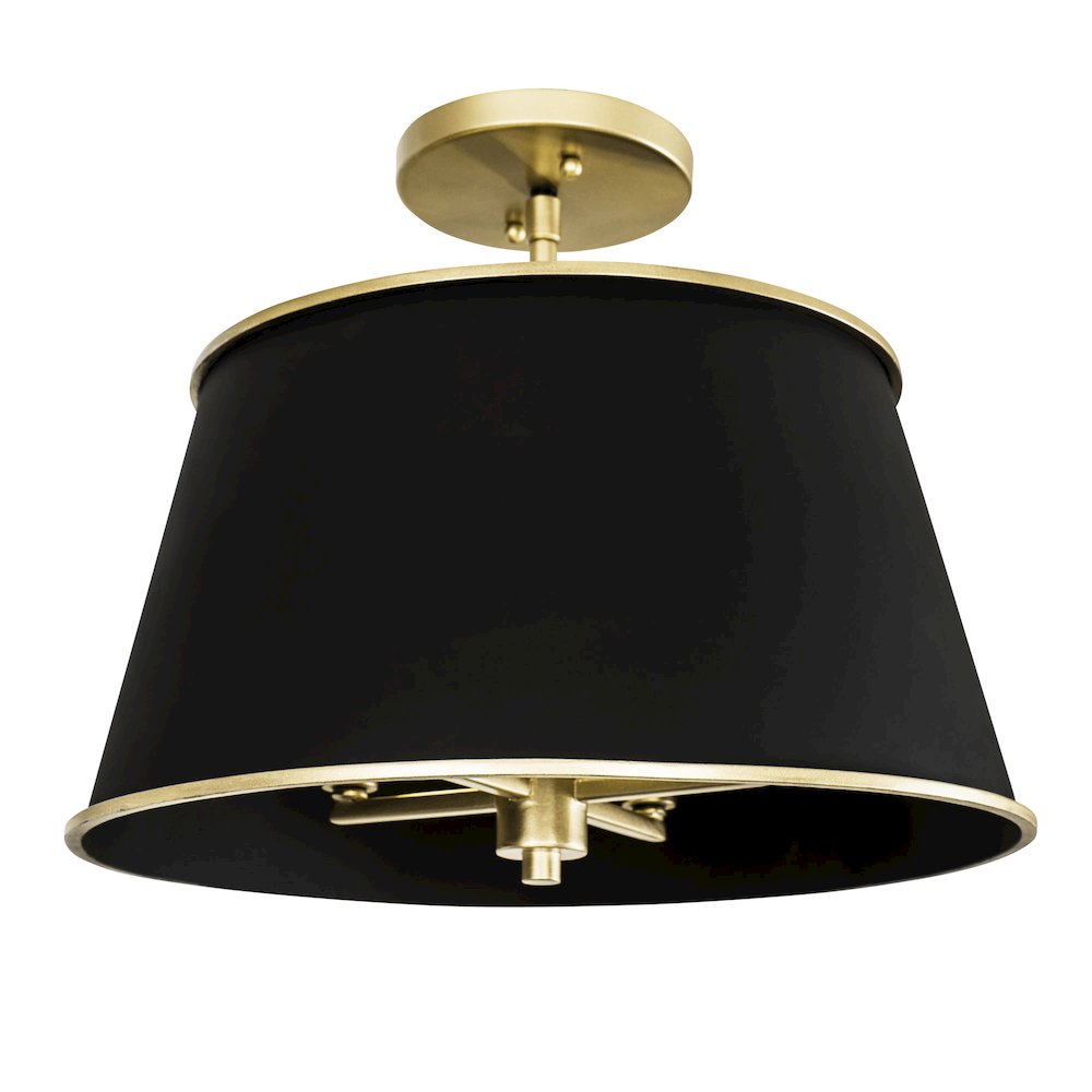 Coco 4-Lt Semi-Flush - Matte Black/French Gold. Picture 1