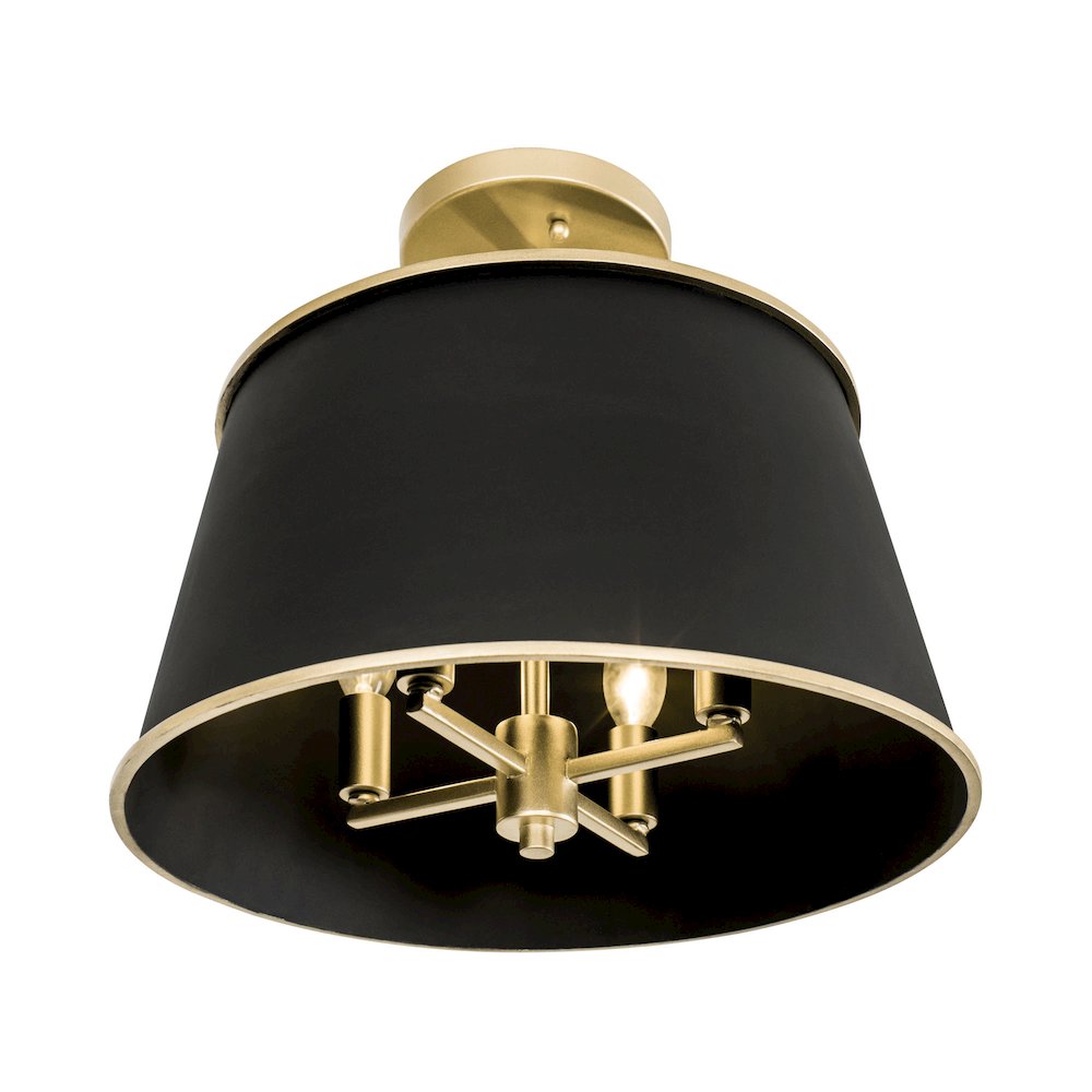 Coco 4-Lt Semi-Flush - Matte Black/French Gold. Picture 2
