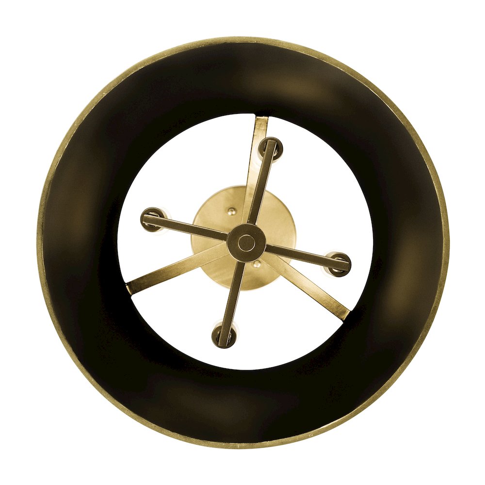 Coco 4-Lt Semi-Flush - Matte Black/French Gold. Picture 3