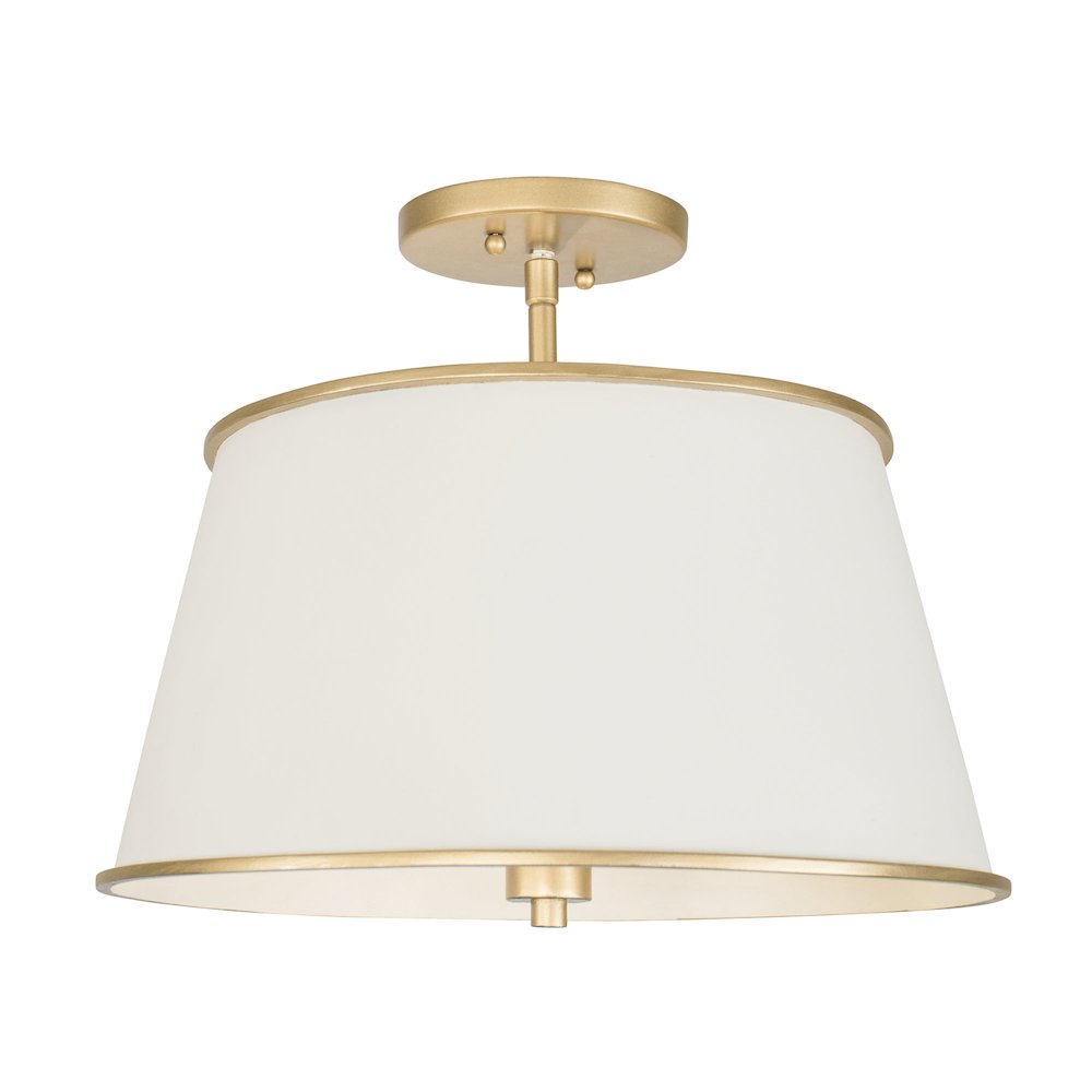 Coco 4-Lt Semi-Flush - Matte White/French Gold. Picture 1