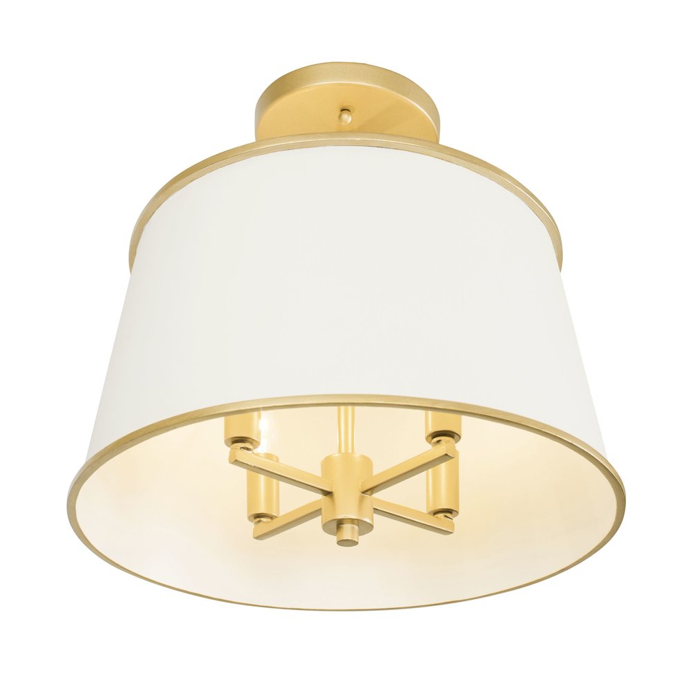 Coco 4-Lt Semi-Flush - Matte White/French Gold. Picture 3