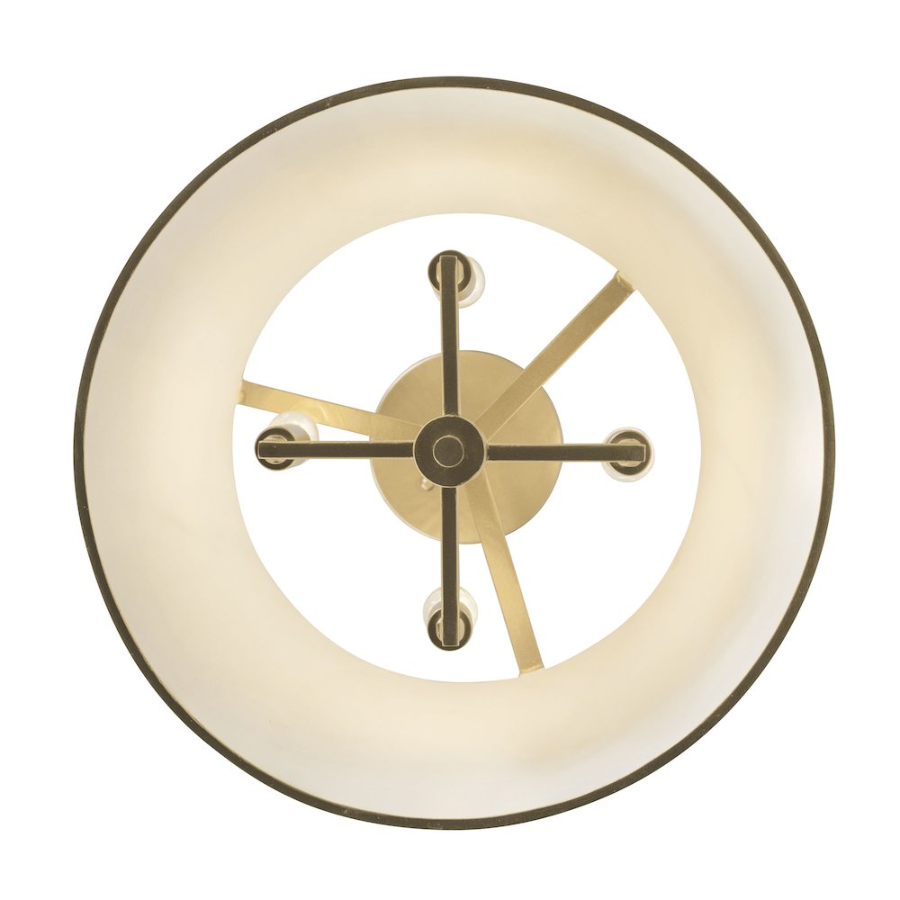 Coco 4-Lt Semi-Flush - Matte White/French Gold. Picture 4