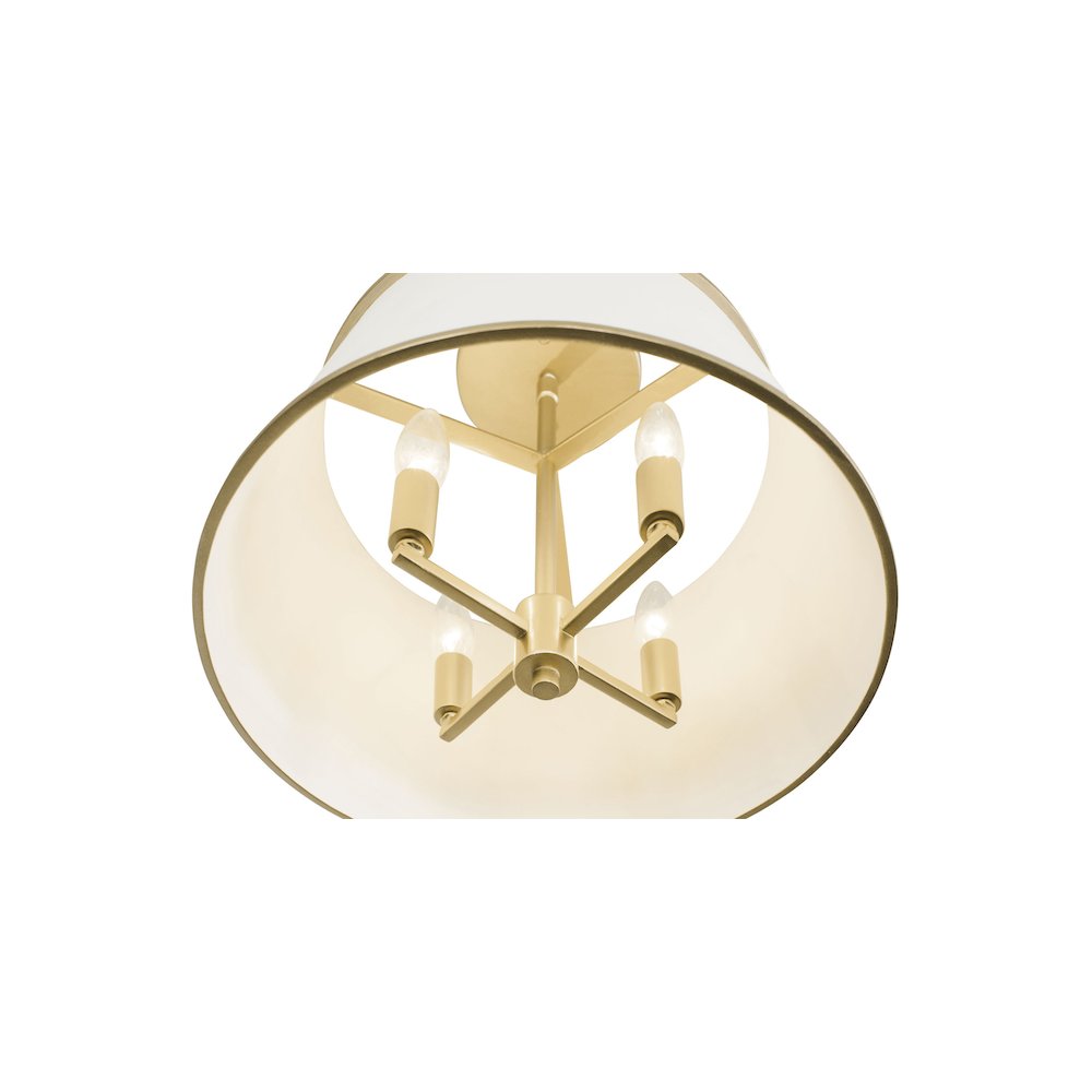 Coco 4-Lt Semi-Flush - Matte White/French Gold. Picture 5