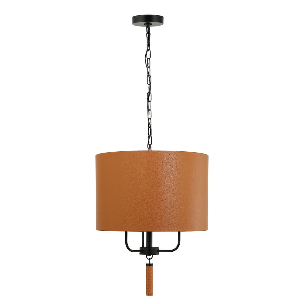 Secret Agent 3-Lt Pendant - Black/Camel Leather. Picture 2