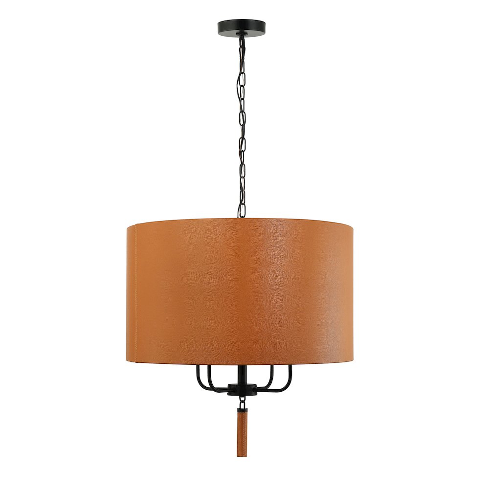 Secret Agent 4-Lt Pendant - Black/Camel Leather. Picture 2