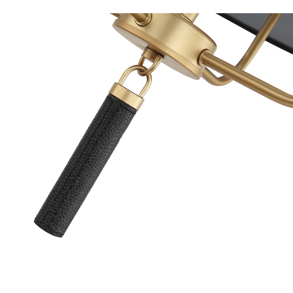 Secret Agent 4-Lt Pendant - Painted Gold/Black Leather. Picture 2