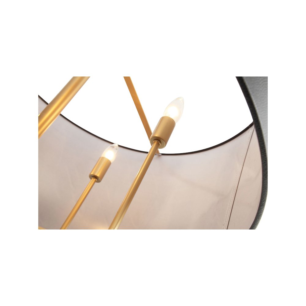 Secret Agent 5-Lt Pendant - Painted Gold/Black Leather. Picture 2