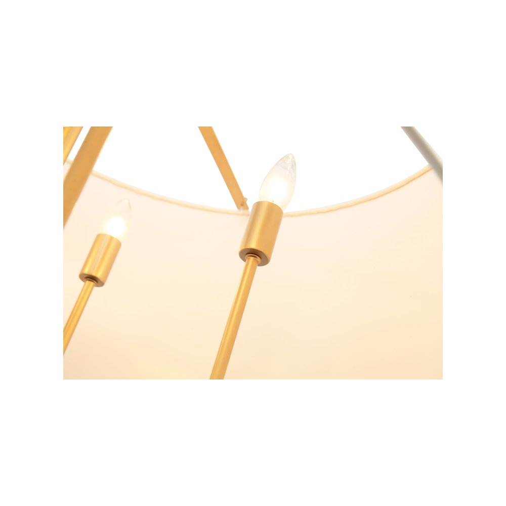 Secret Agent 5-Lt Pendant - Painted Gold/White Leather. Picture 2