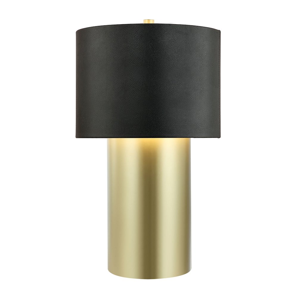 Secret Agent 1-Lt Table Lamp - Painted Gold/Black Leather. Picture 1