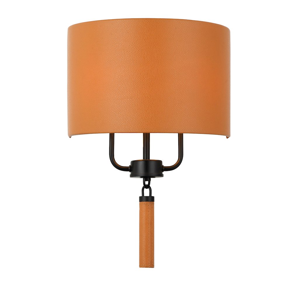 Secret Agent 2-Lt Sconce - Black/Camel Leather. Picture 2