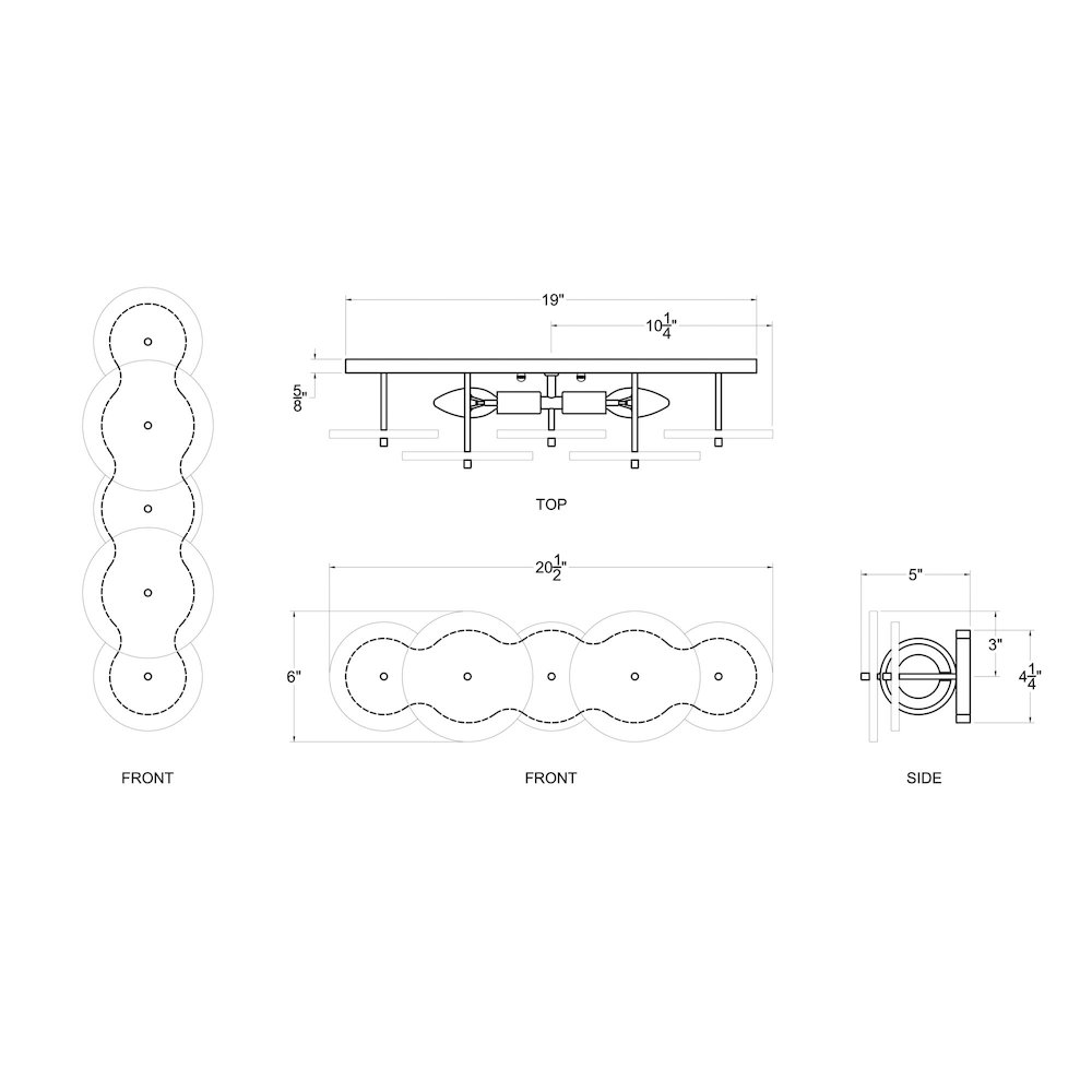 Cosmos 2-Lt   Bath - Matte Black. Picture 7