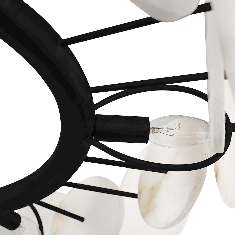 Cosmos 6-Lt   Chandelier - Matte Black. Picture 6