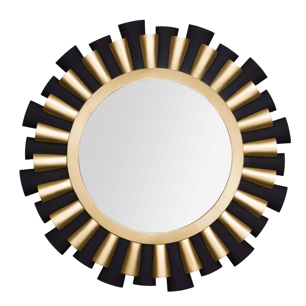 Daphne 36-in   Wall Mirror - Matte Black/French Gold. Picture 1