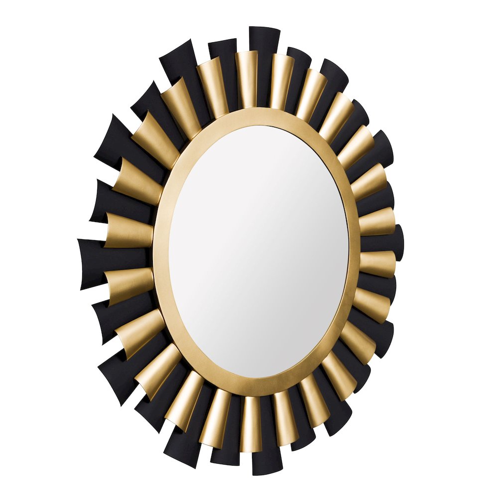 Daphne 36-in   Wall Mirror - Matte Black/French Gold. Picture 2