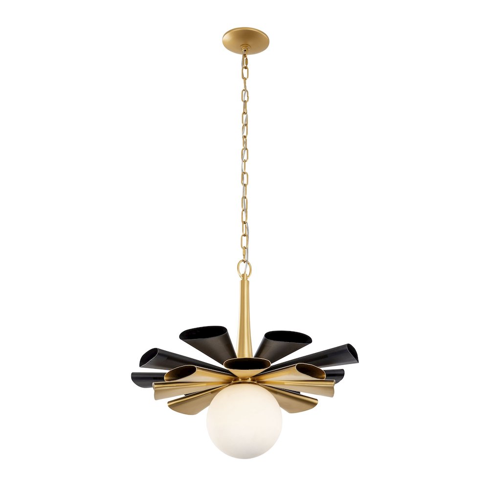 Daphne 1-Lt Large Pendant - Matte Black/French Gold. Picture 5