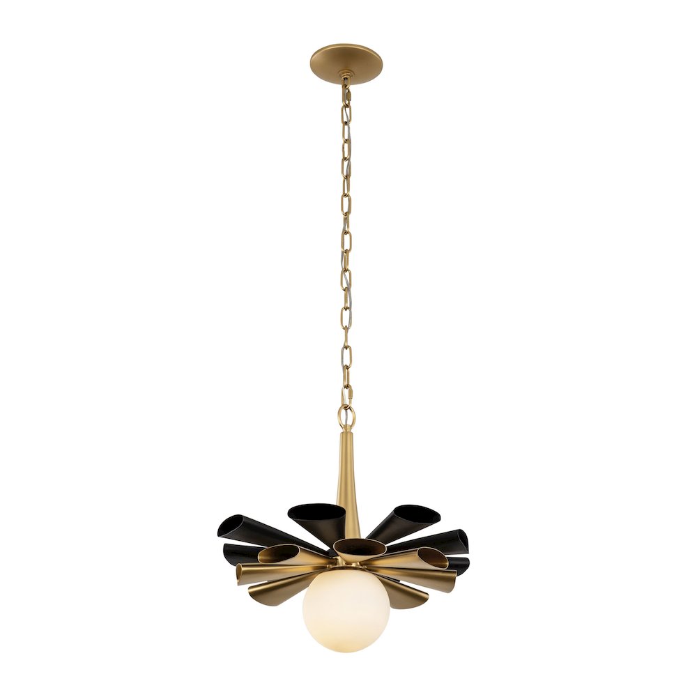Daphne 1-Lt Medium Pendant - Matte Black/French Gold. Picture 5