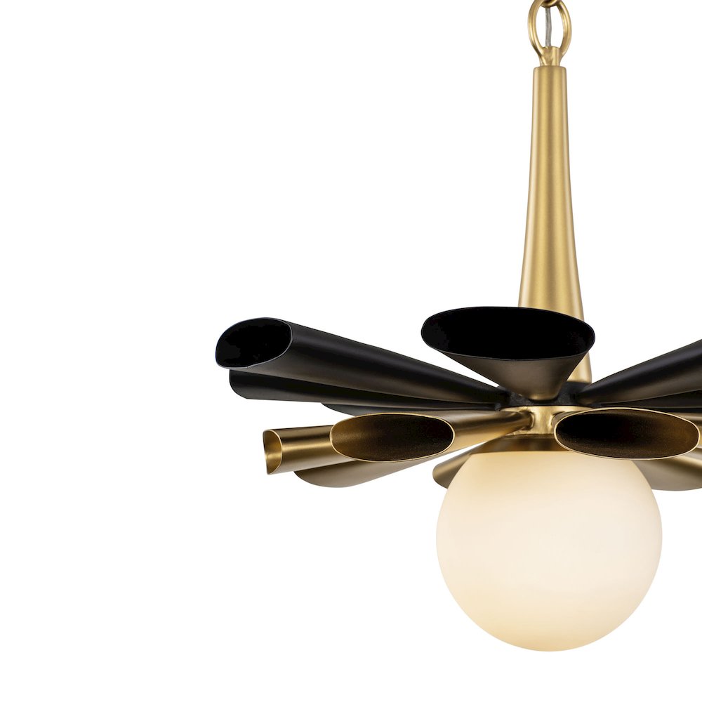 Daphne 1-Lt Medium Pendant - Matte Black/French Gold. Picture 7