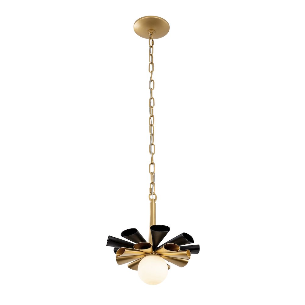 Daphne 1-Lt Small Pendant - Matte Black/French Gold. Picture 5