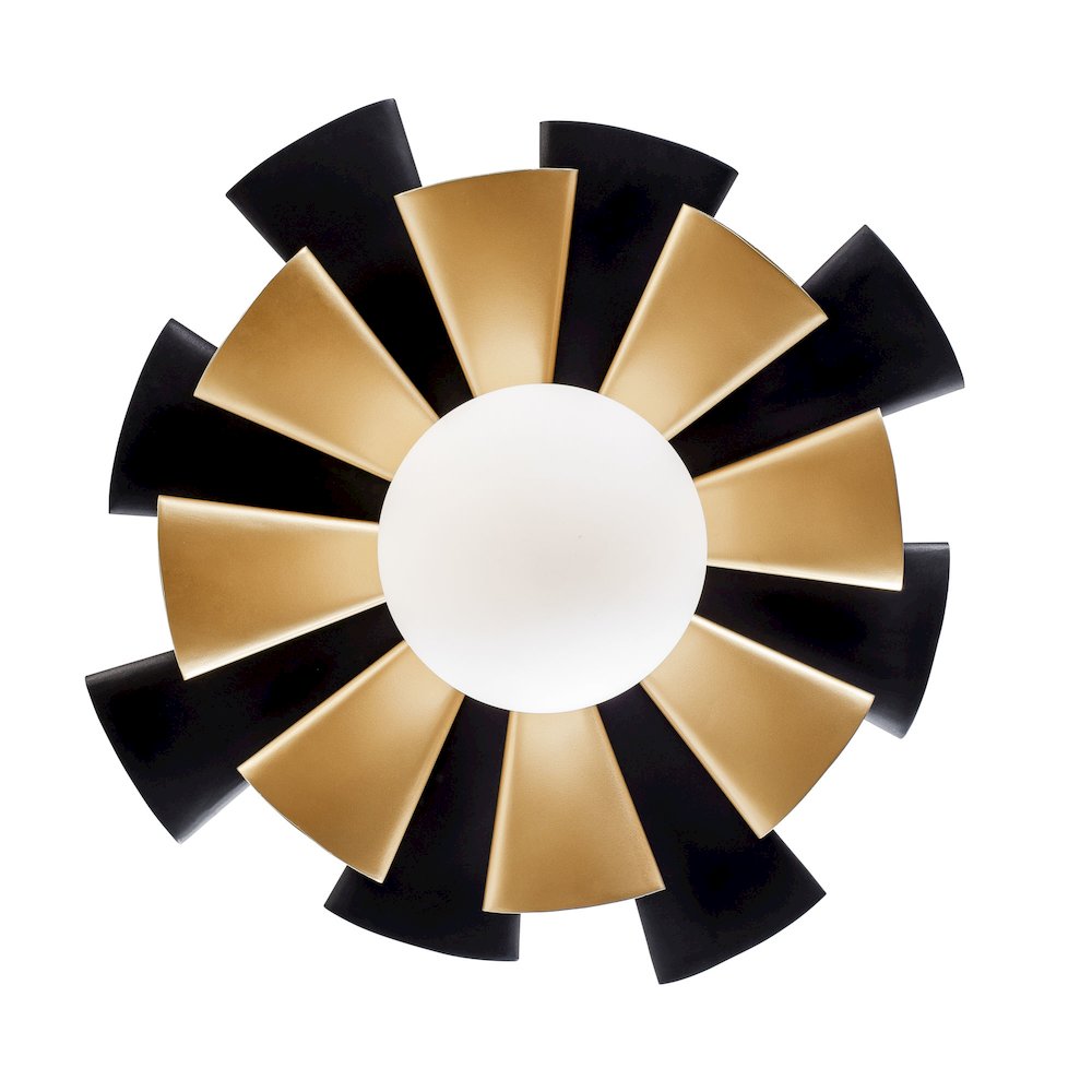 Daphne 1-Lt Convertible Flush Mount/Sconce - Matte Black/French Gold. Picture 2