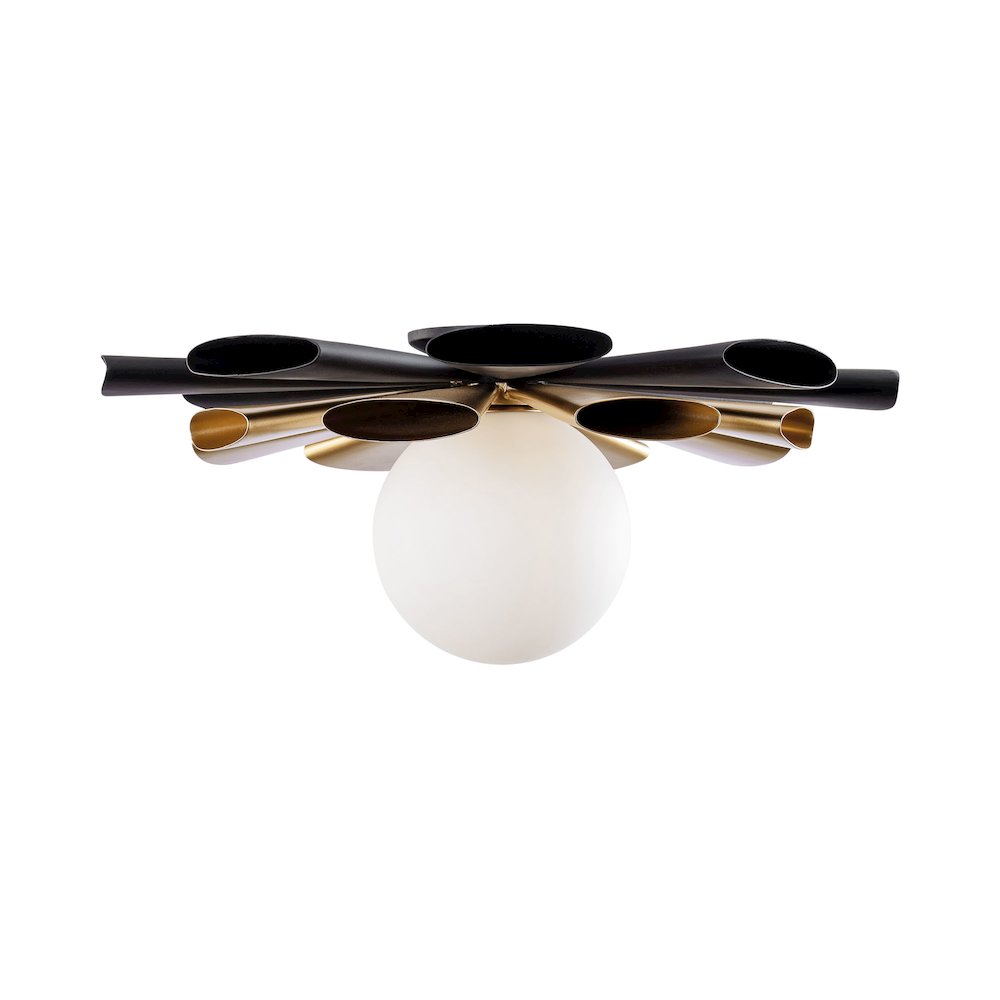 Daphne 1-Lt Convertible Flush Mount/Sconce - Matte Black/French Gold. Picture 3