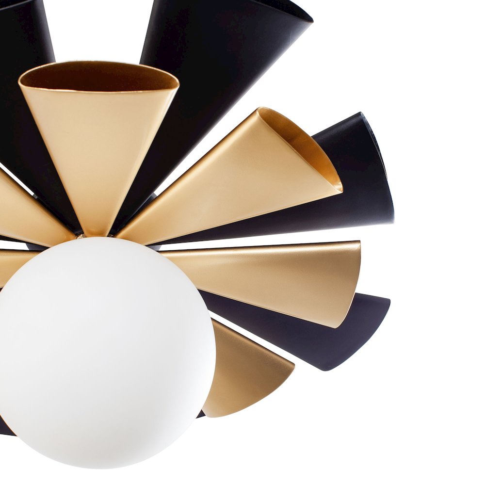 Daphne 1-Lt Convertible Flush Mount/Sconce - Matte Black/French Gold. Picture 4