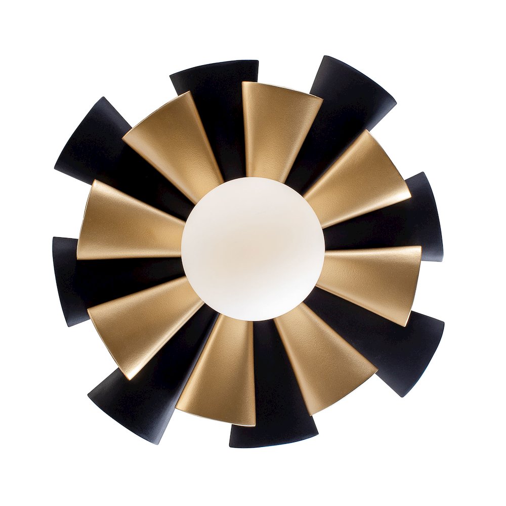 Daphne 1-Lt Convertible Flush Mount/Sconce - Matte Black/French Gold. Picture 2